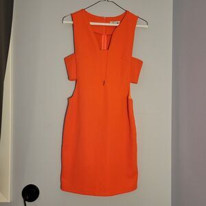 De Philo Orange Bodycon Dress w/Cutouts Size Medium